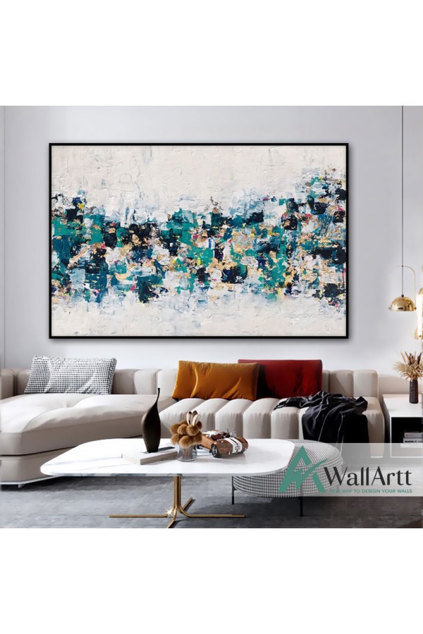 Blue Blur Textured Partial Oil Painting